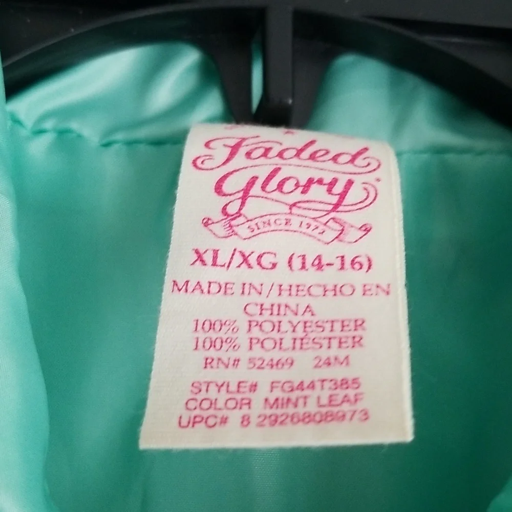 Faded Glory Girl's Full-Zip Puffer Vest